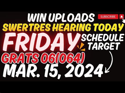 SWERTRES HEARING Today, Friday, March 15, 2024.